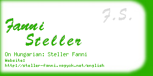 fanni steller business card